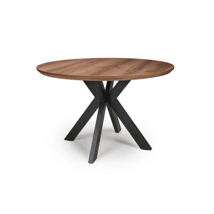 New York Fixed Top Round Dining Table 120cm - Light Walnut