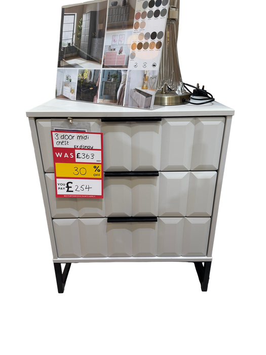 Square 3 Drawer Midi Chest