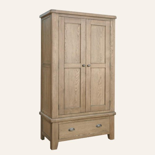 Weathered Oak 2 Door Wardrobe