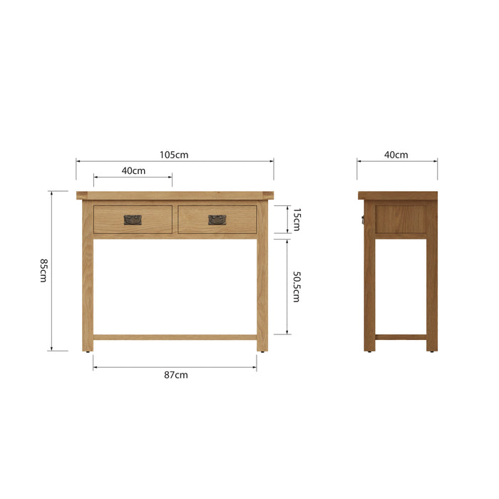Country Oak Console Table Medium