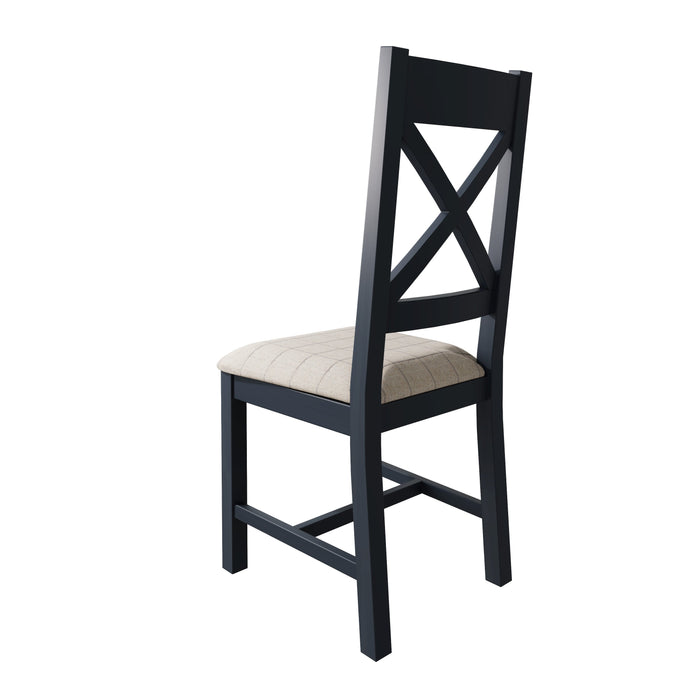 Weathered Oak Painted Cross Back Chair (Natural)