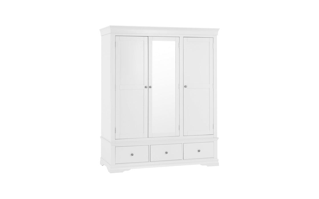 Wellington White Painted Triple Wardrobe