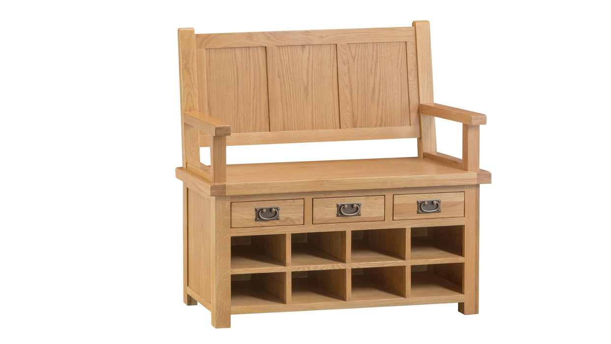 Country Oak Monks Bench