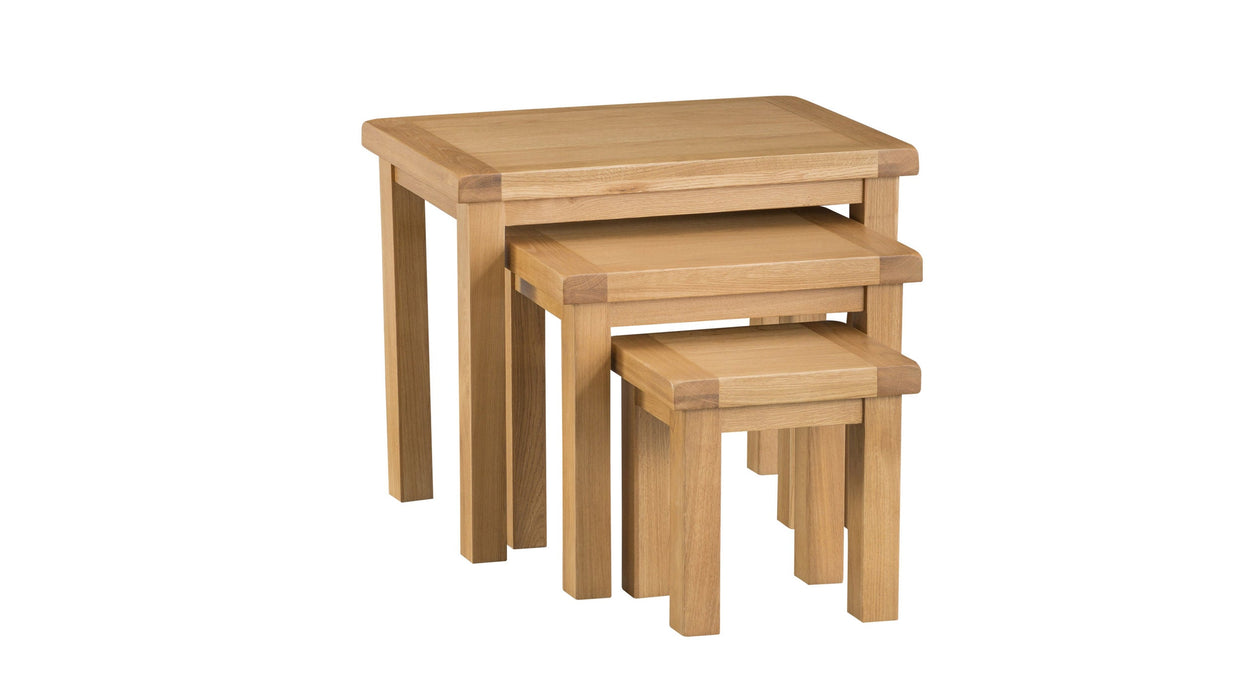 Country Oak Tables Nest of 3