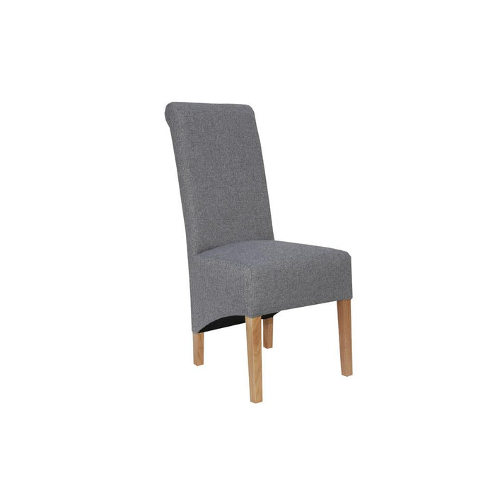 Scroll Back Light Grey Chair