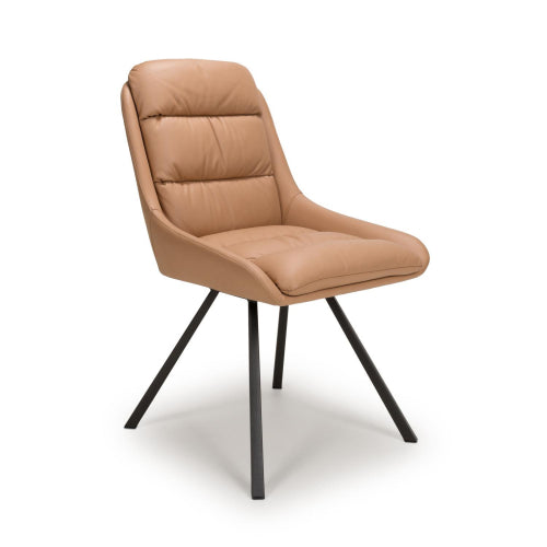 Tilburg Swivel Leather Effect Dining Chair