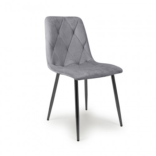 Dudley Brushed Velvet Grey Dining Chair