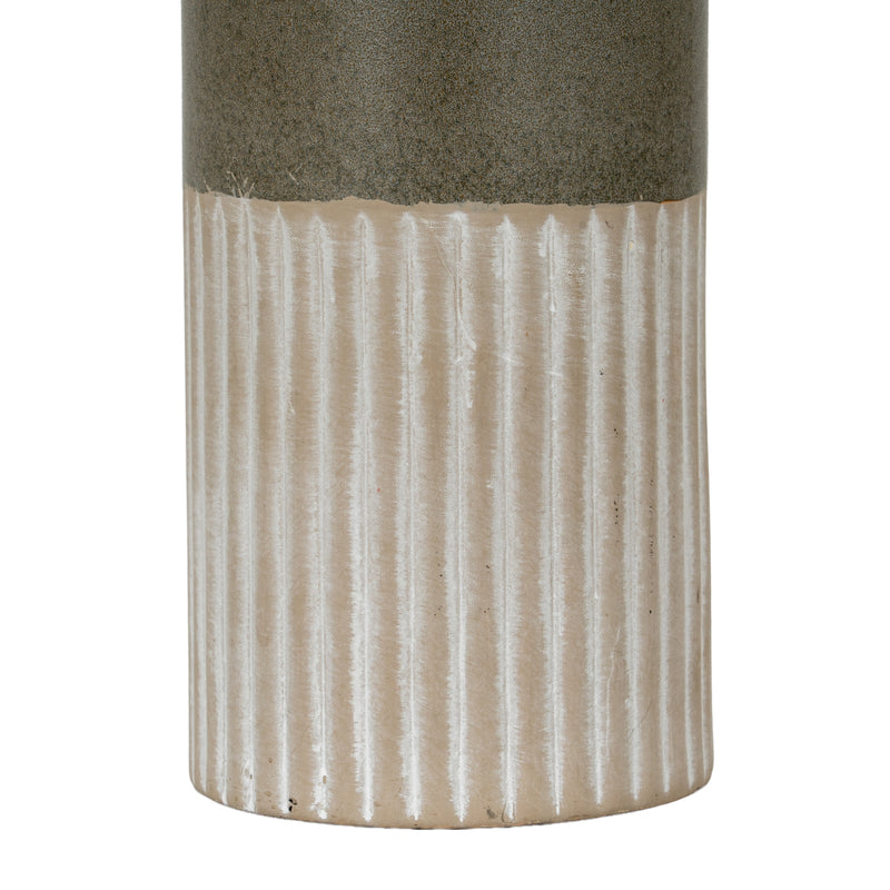 Mason Collection Grey Ceramic Convex Vase