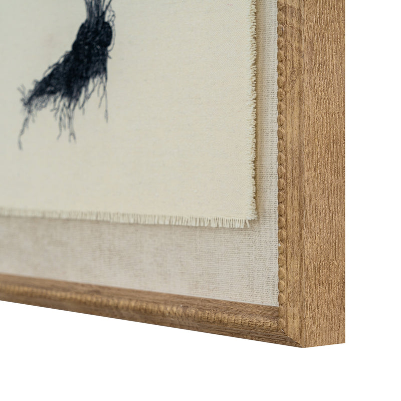 Flora & Fauna Collection Spleenwort On Linen In Beaded Frame