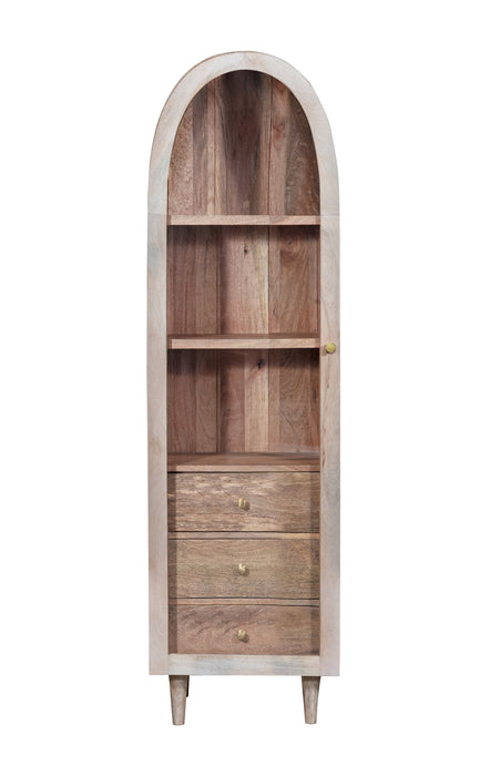 Icon Single Door Glass Cabinet Whitewash