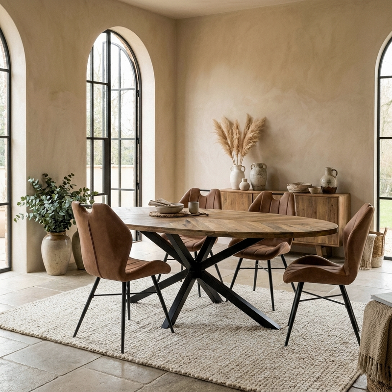 Sunburst 1.8m Oval Dining Table