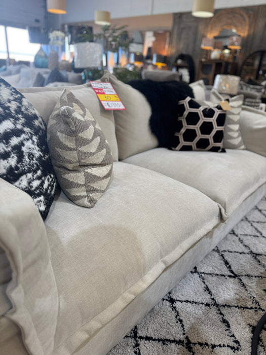 Farnham Extra Large Sofa in Velvet Taupe | Ex-Display Bargain!