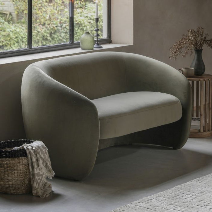 Curvo 2 Seater Sofa Moss Green