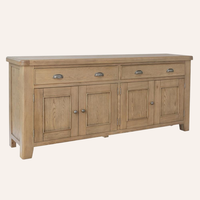 Weathered Oak 4 Door Sideboard