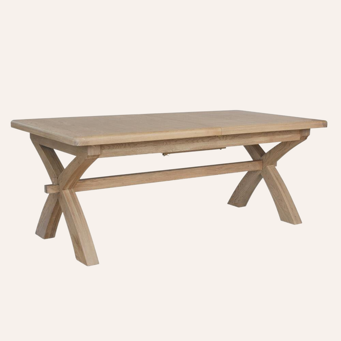 Weathered Oak 2.5m Cross Leg Dining Table