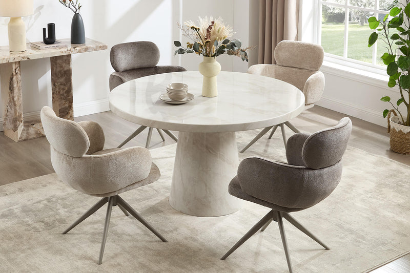 Aries 1.3m Round Dining Table  - Taupe