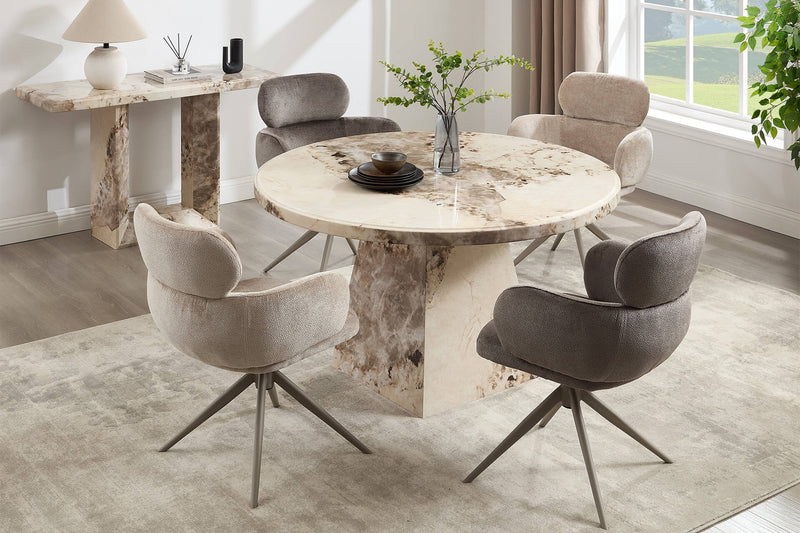 Aries 1.3m Round Dining Table  - Mocha