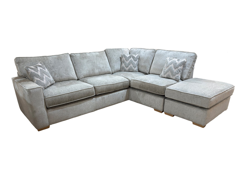 Felicity - Grey Velvet Large Chaise End Corner Sofa