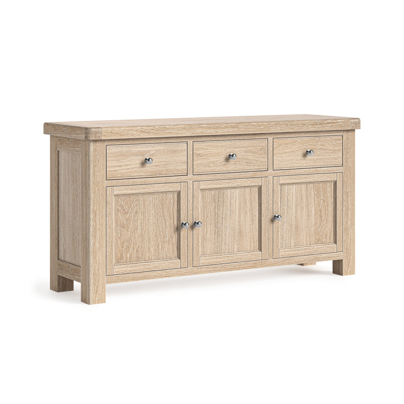 Dunkirk White Wash Large Sideboard