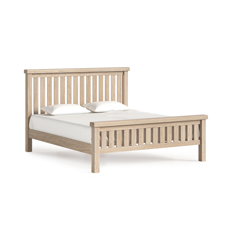 Dunkirk White Wash 6' Bed Slatted