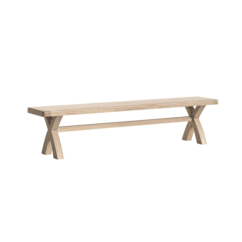 Dunkirk White Wash Cross Bench 2000 Without Cushion
