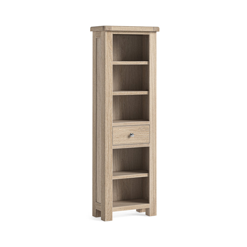 Dunkirk White Wash Slim Bookcase