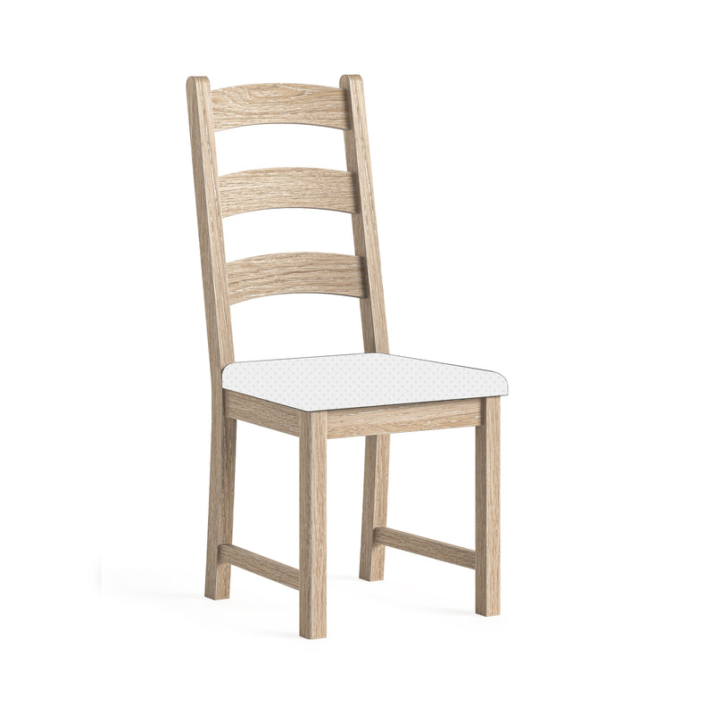 Dunkirk Whitewash Dining Chair - Beige Cushion