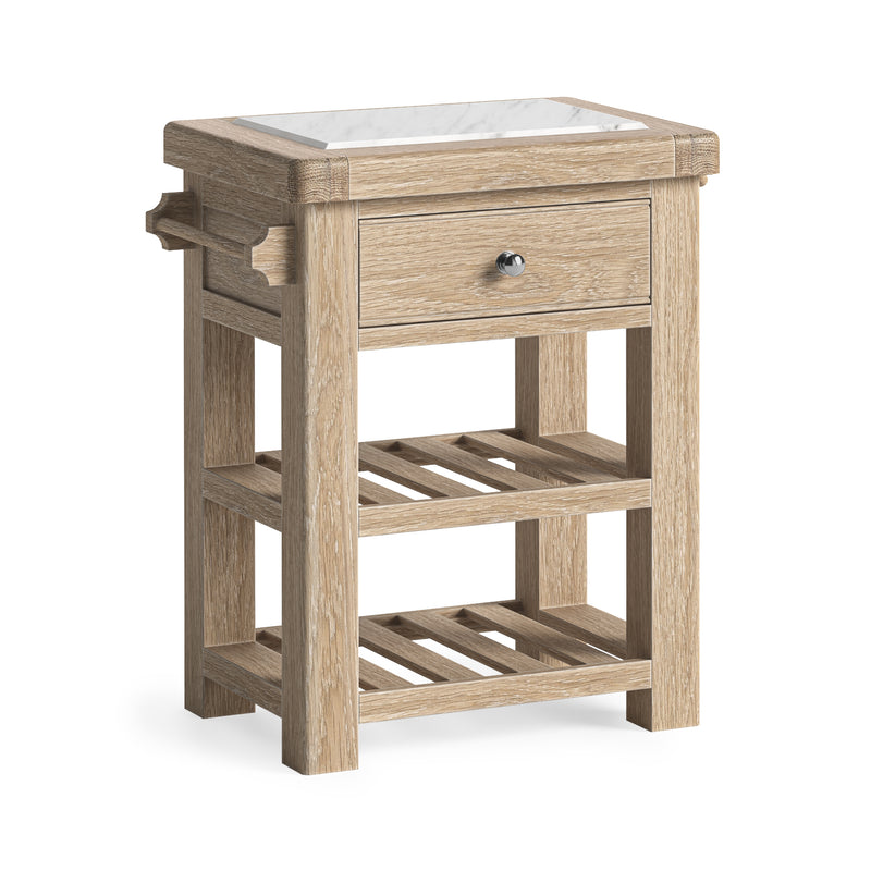 Dunkirk White Wash Small Kitchen Island