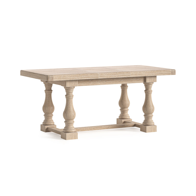 Dunkirk White Wash 1.4m Extending Trestle Dining Table