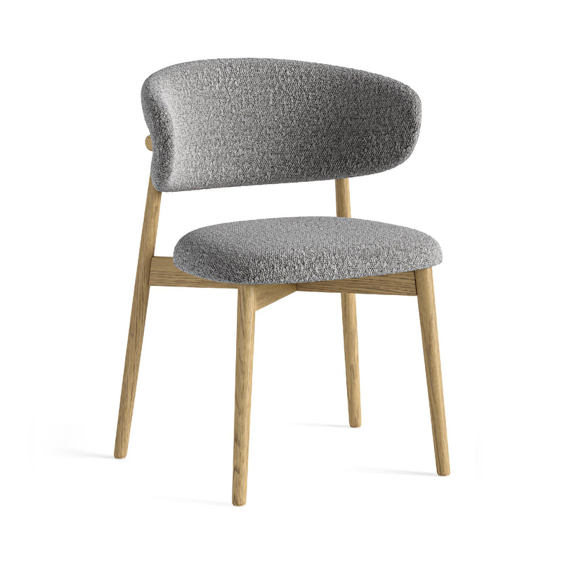 Xander Dining Chair - Grey Boucle