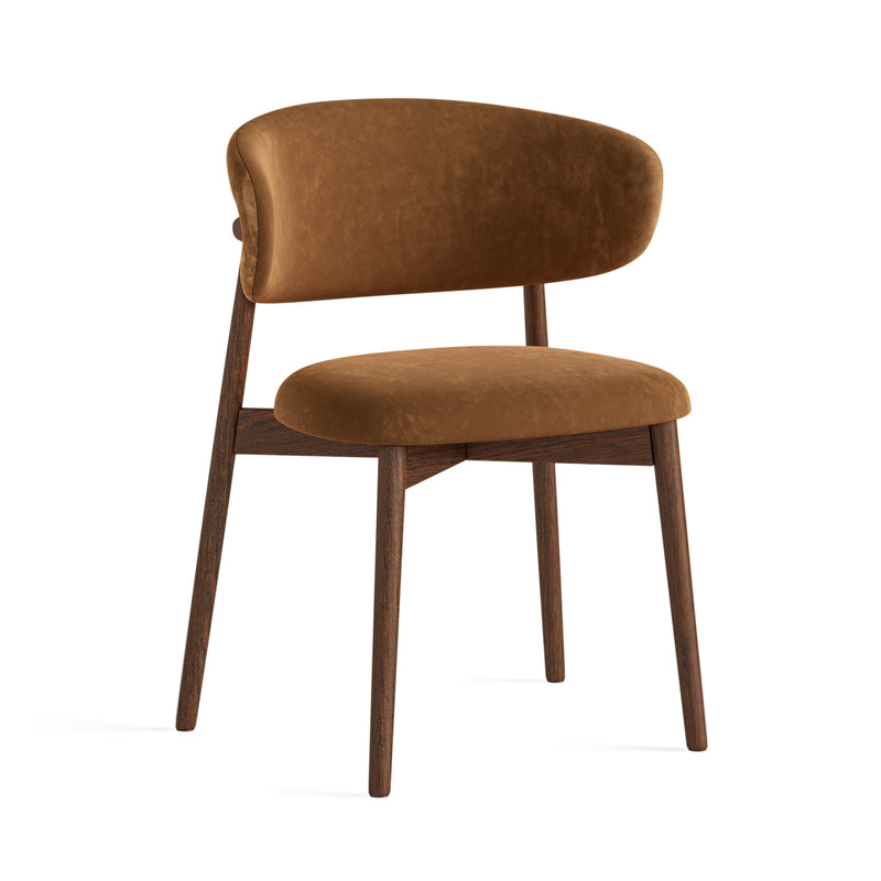 Rigby Dining Chair - Orange Velvet