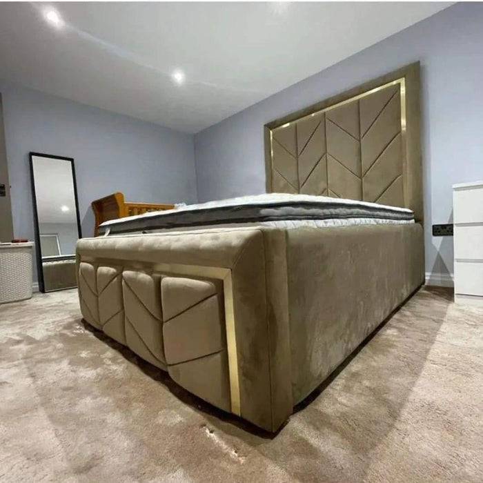 Gold Strip Tower Bed