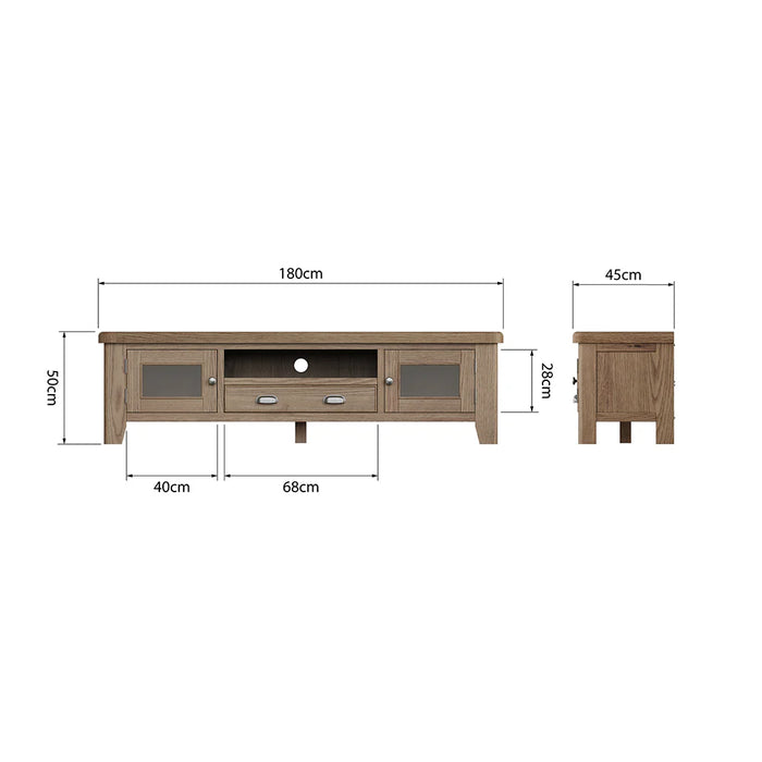Weathered Oak Extra Large TV Unit