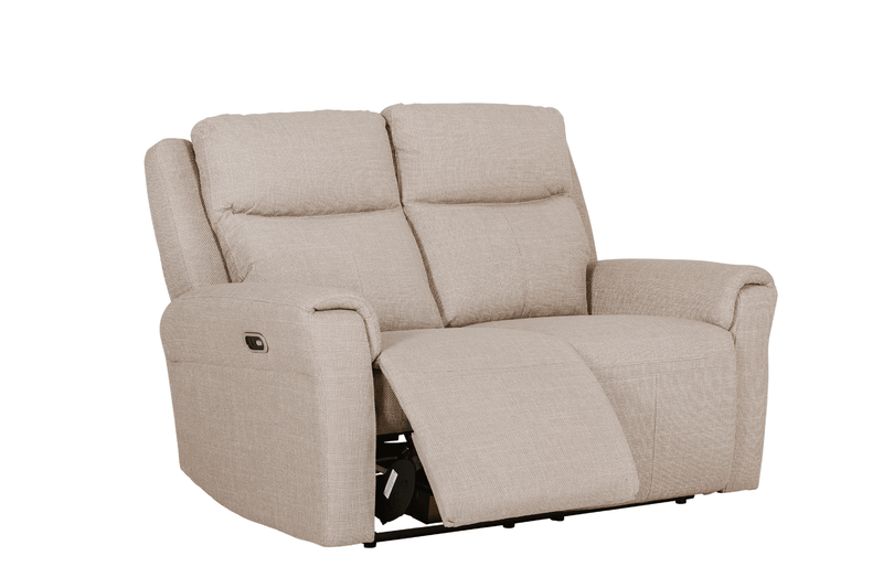 Alessia 2 Seater Electric Reclining Sofa - Mushroom Fabric