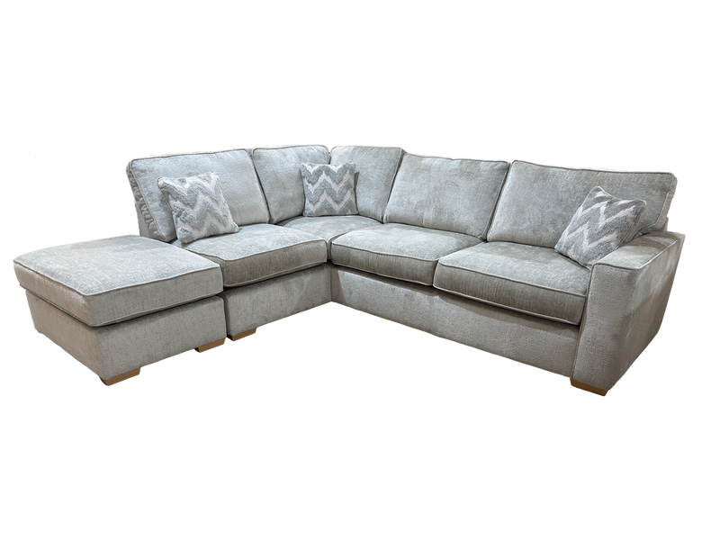 Felicity - Grey Velvet Large Chaise End Corner Sofa