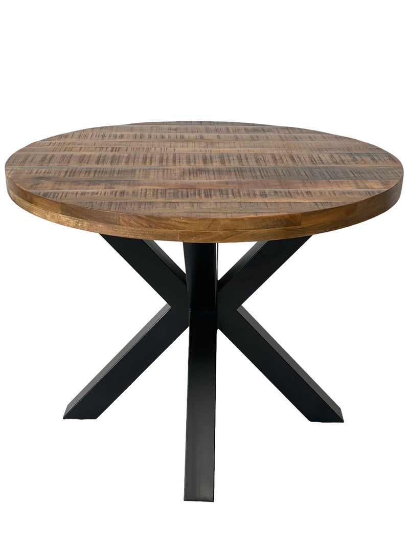 Industrial Fixed Top Round Dining Table 1.5m