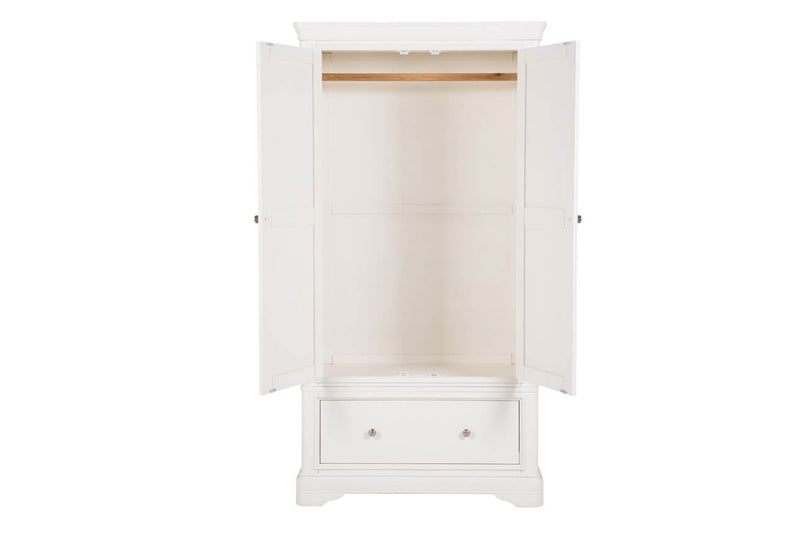 Sable Wardrobe 2 Door 1 Drawer - Bone