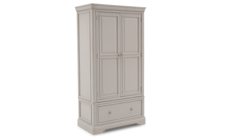 Sable Wardrobe 2 Door 1 Drawer - Bone