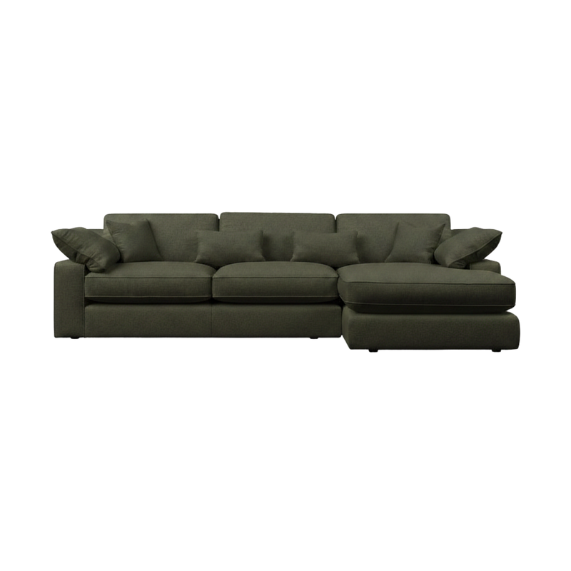 New York Large Chaise Sofa - Forest Green