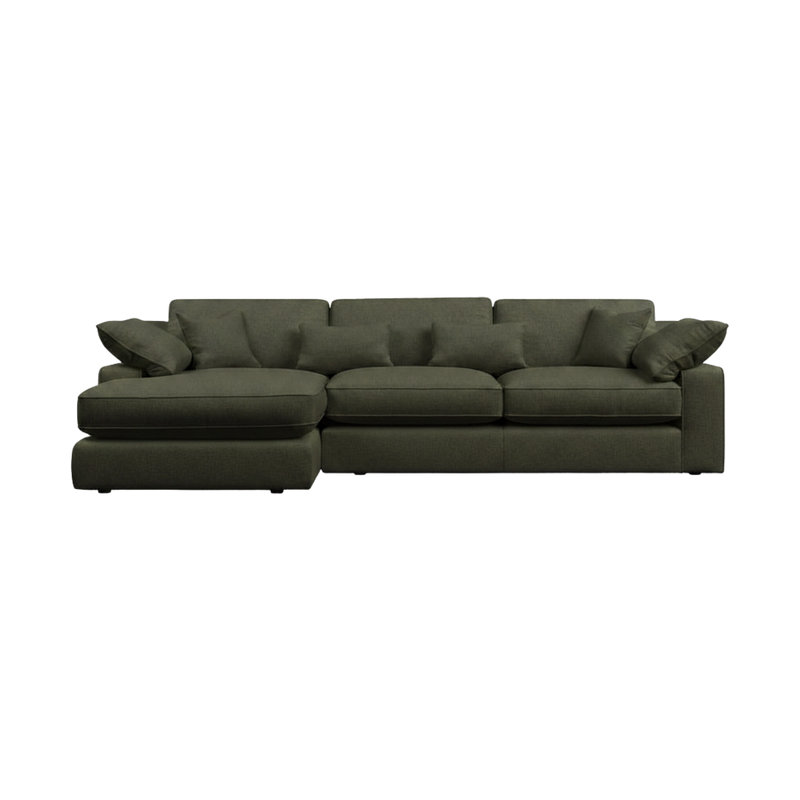 New York Large Chaise Sofa - Forest Green