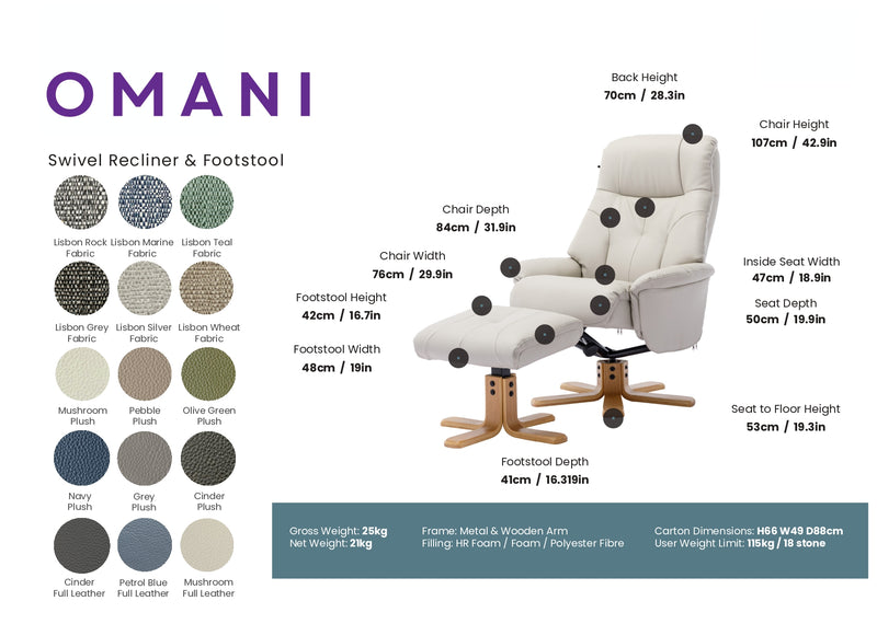 Omani Reclining Swivel Chair