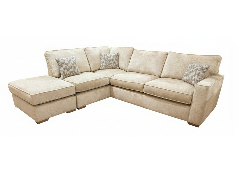 Felicity - Cream Velvet Large Chaise End Corner Sofa