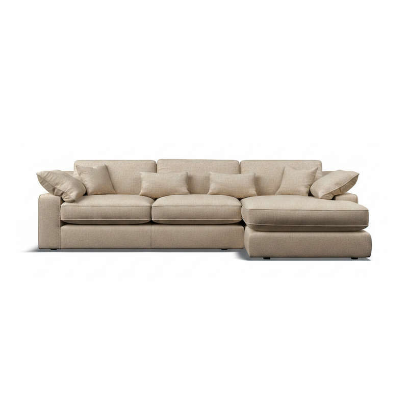 New York Large Chaise Sofa - Beige Natural