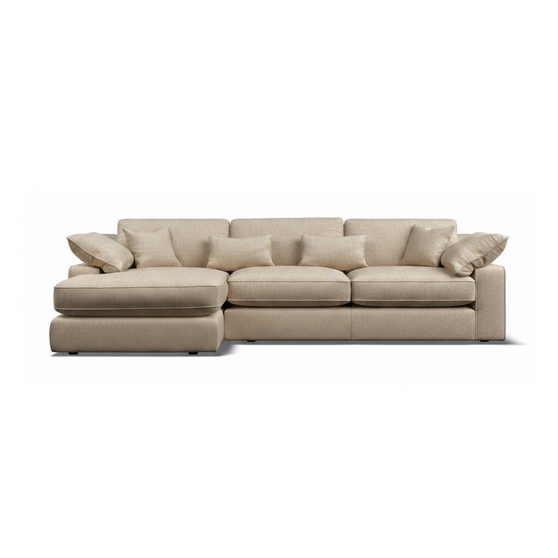 New York Large Chaise Sofa - Beige Natural