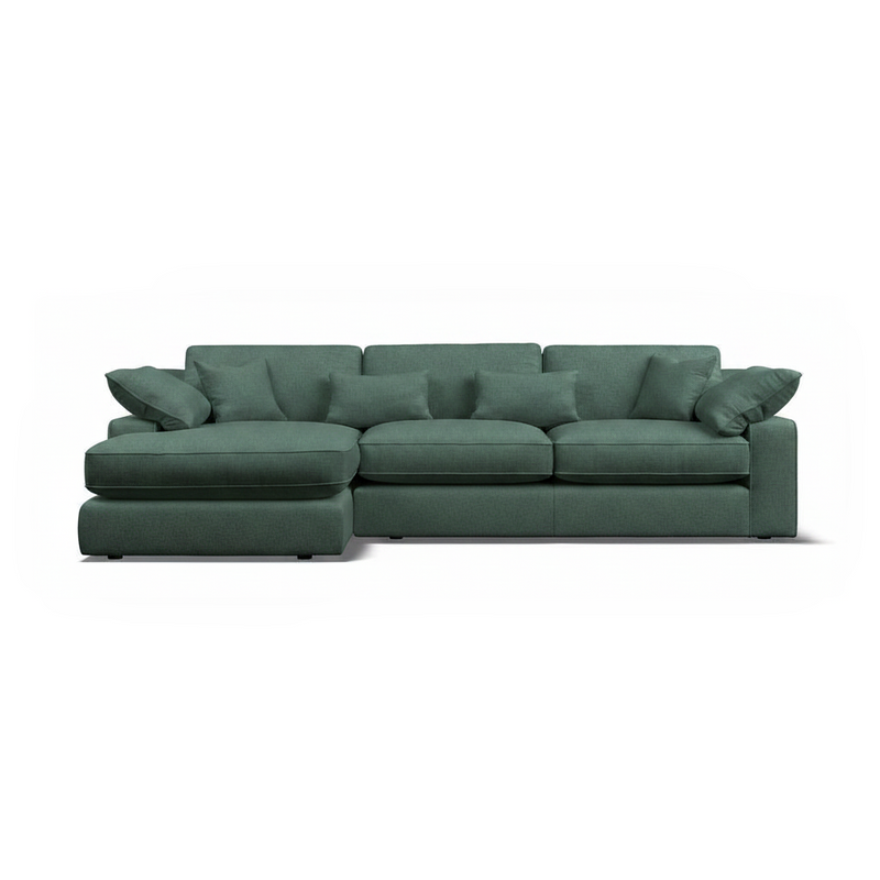 New York Large Chaise Sofa - Emerald Jade