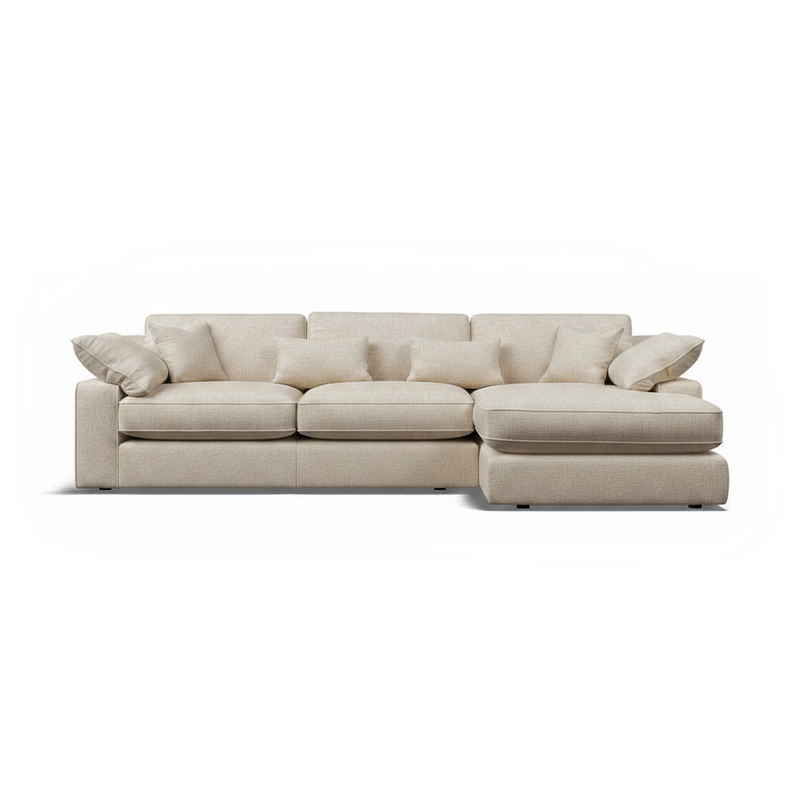 New York Large Chaise Sofa - Cream Ecru