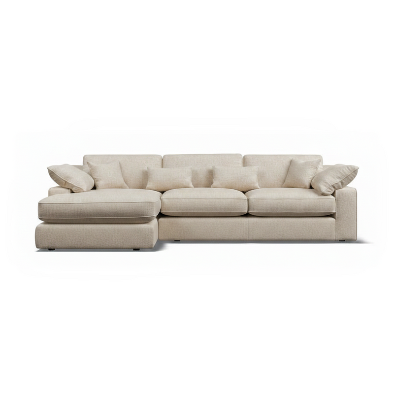 New York Large Chaise Sofa - Cream Ecru