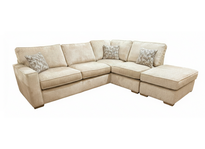 Felicity - Cream Velvet Large Chaise End Corner Sofa