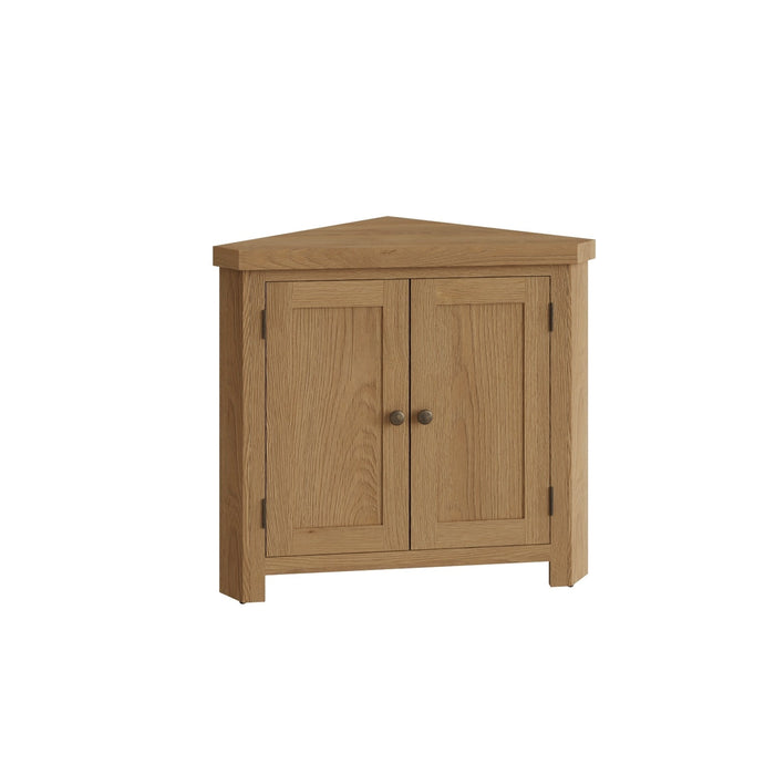 Country Oak Corner Cabinet