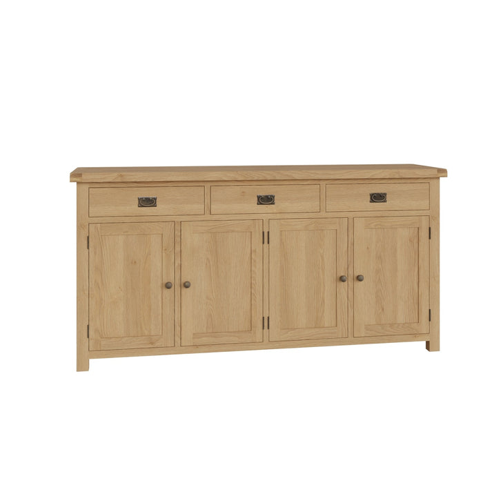 Country Oak Sideboard 4 Door, 3 Drawer